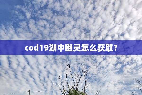 cod19湖中幽灵怎么获取？