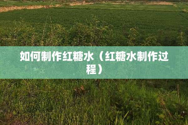 如何制作红糖水（红糖水制作过程）