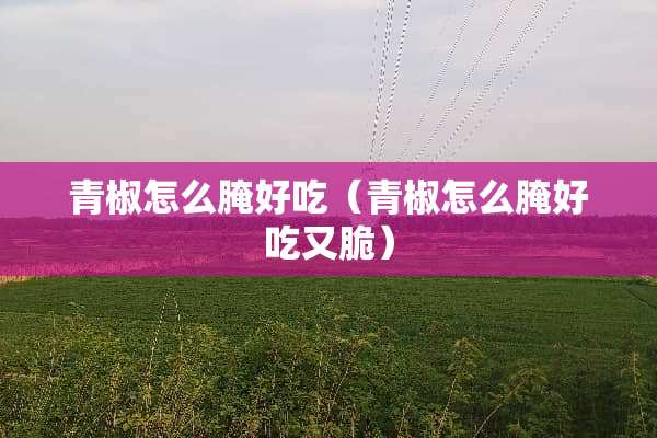 青椒怎么腌好吃（青椒怎么腌好吃又脆）