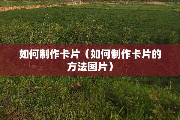 如何制作卡片（如何制作卡片的方法图片）