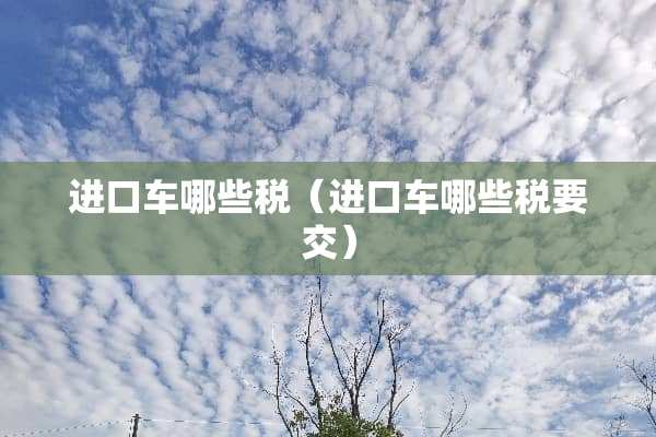 ***哪些税（***哪些税要交）