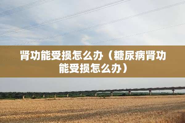 肾功能受损怎么办（糖尿病肾功能受损怎么办）