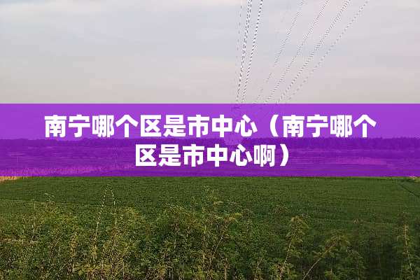 南宁哪个区是市中心（南宁哪个区是市中心啊）
