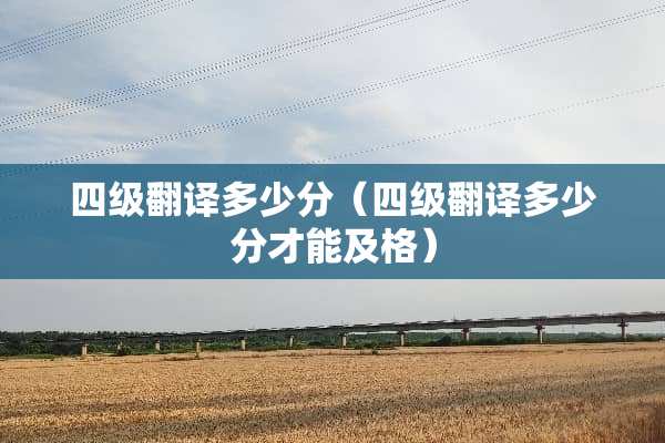 四级翻译多少分（四级翻译多少分才能及格）