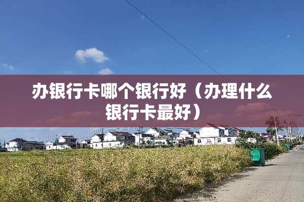 办***哪个银行好（办理什么***最好）
