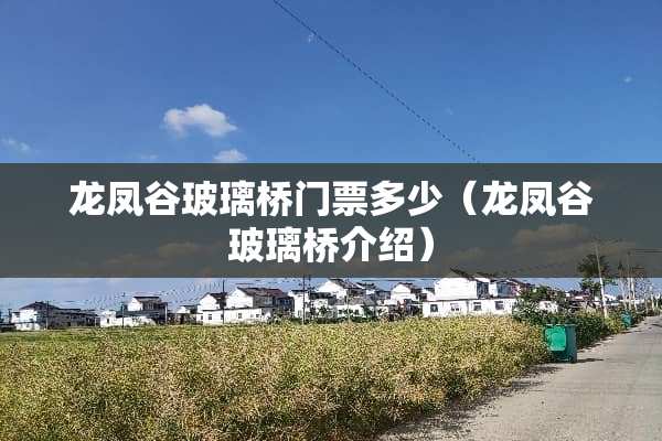 龙凤谷玻璃桥门票多少（龙凤谷玻璃桥介绍）
