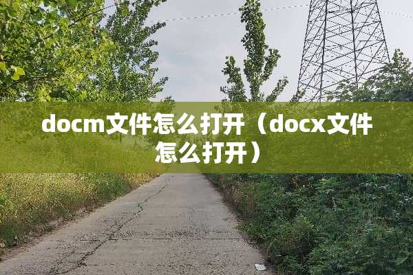 docm文件怎么打开（docx文件怎么打开）