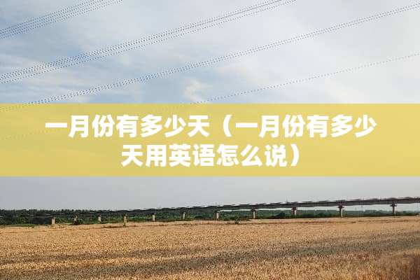 一月份有多少天（一月份有多少天用英语怎么说）