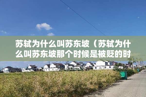 苏轼为什么叫苏东坡（苏轼为什么叫苏东坡那个时候是被贬的时候吗）
