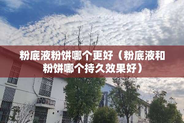 粉底液粉饼哪个更好（粉底液和粉饼哪个持久效果好）