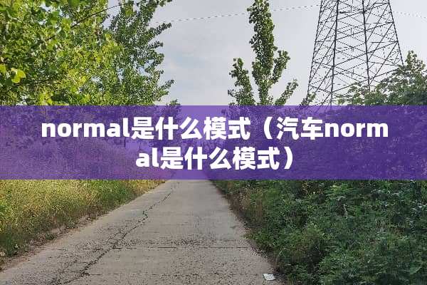 normal是什么模式（汽车normal是什么模式）