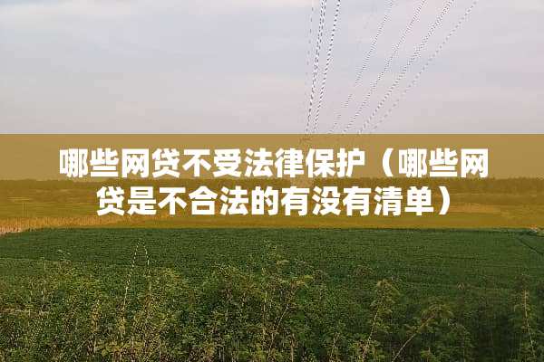 哪些**不受法律保护（哪些**是不合法的有没有清单）