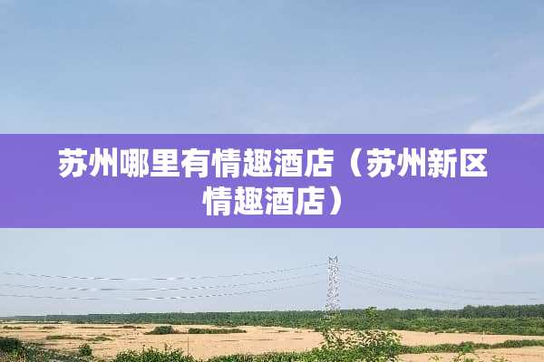 苏州哪里有情趣酒店（苏州新区情趣酒店）