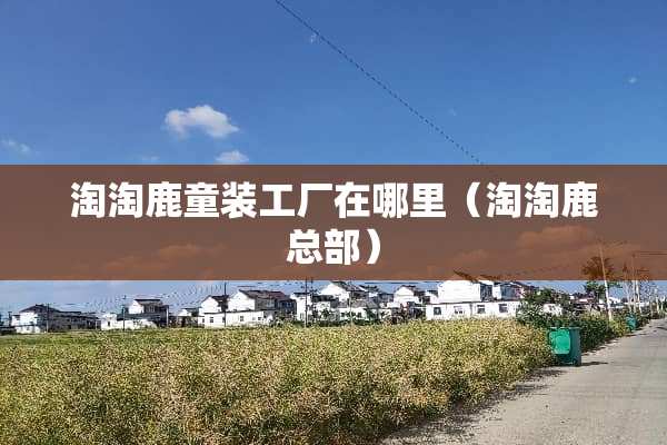 淘淘鹿童装工厂在哪里（淘淘鹿总部）