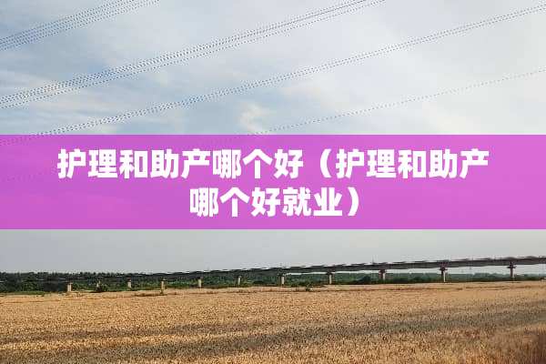 护理和助产哪个好（护理和助产哪个好就业）