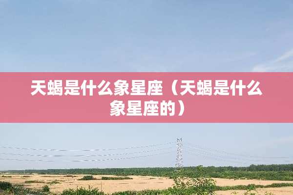 天蝎是什么象星座（天蝎是什么象星座的）