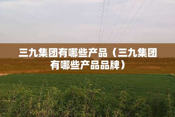 三九集团有哪些产品（三九集团有哪些产品品牌）