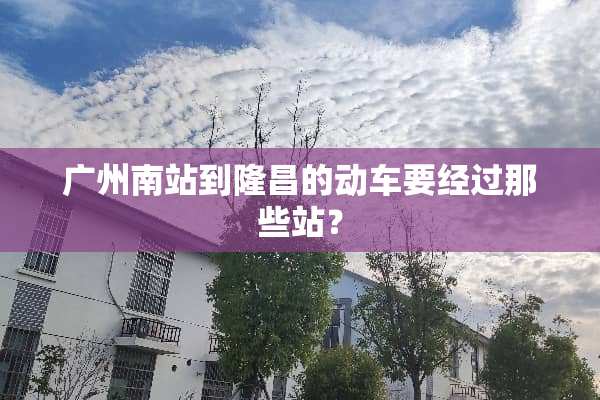 广州南站到隆昌的动车要经过那些站？