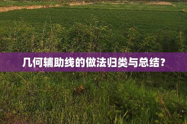 几何辅助线的做法归类与总结？