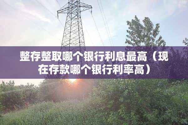 整存整取哪个银行利息最高（现在存款哪个银行利率高）