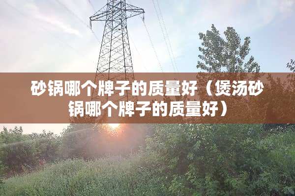 砂锅哪个牌子的质量好（煲汤砂锅哪个牌子的质量好）