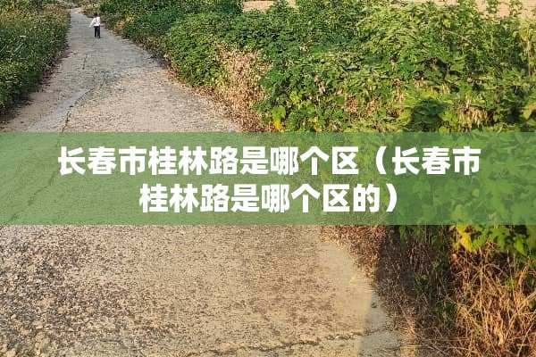 长春市桂林路是哪个区（长春市桂林路是哪个区的）