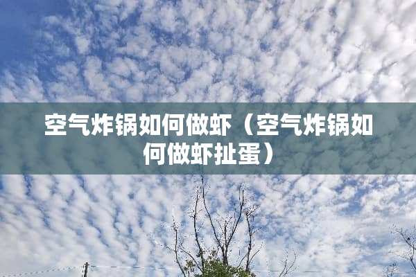 空气炸锅如何做虾（空气炸锅如何做虾扯蛋）