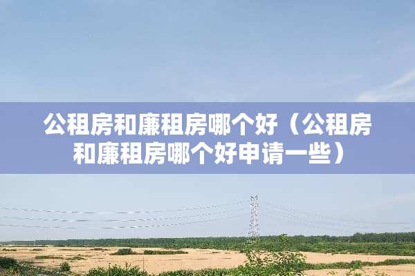 公租房和廉租房哪个好（公租房和廉租房哪个好申请一些）
