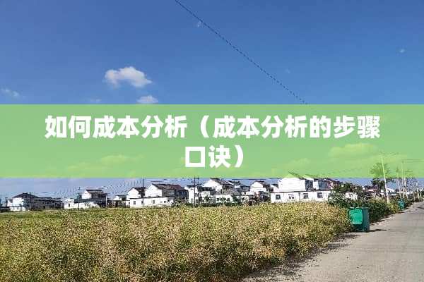 如何成本分析（成本分析的步骤口诀）