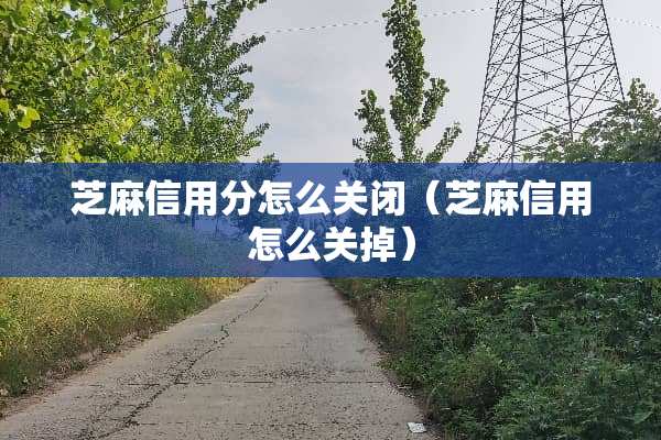 芝麻信用分怎么关闭（芝麻信用怎么关掉）