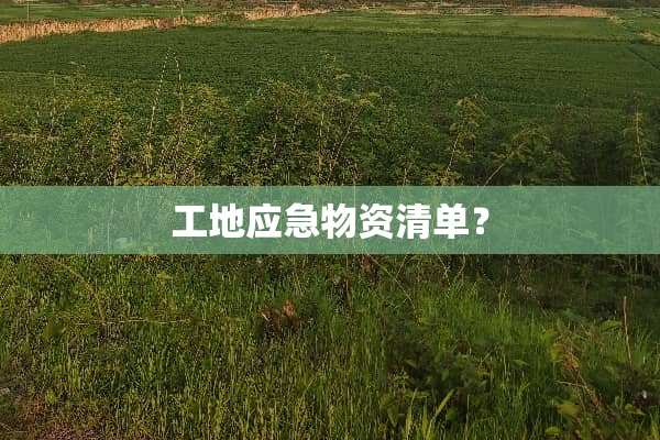 工地应急物资清单？