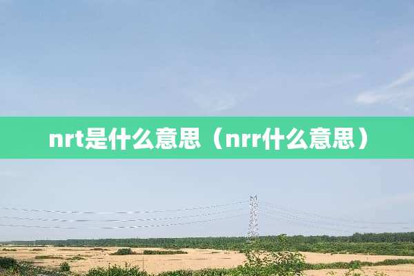 nrt是什么意思（nrr什么意思）