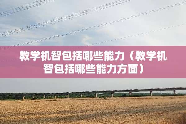 教学机智包括哪些能力（教学机智包括哪些能力方面）