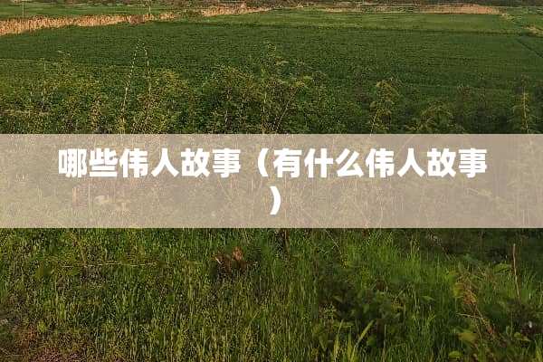 哪些伟人故事（有什么伟人故事）