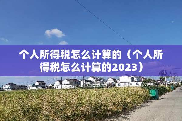个人所得税怎么计算的（个人所得税怎么计算的2023）