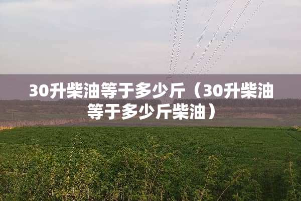 30升柴油等于多少斤（30升柴油等于多少斤柴油）