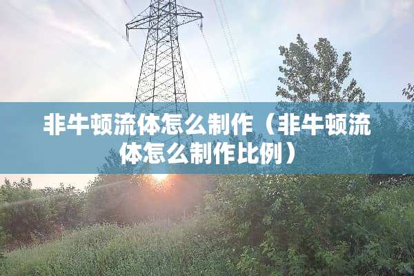 非牛顿流体怎么制作（非牛顿流体怎么制作比例）