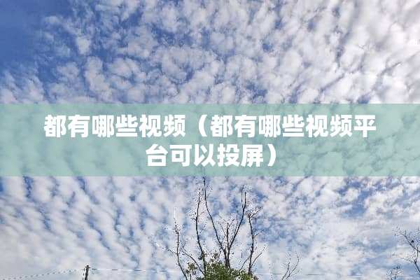 都有哪些视频（都有哪些视频平台可以投屏）