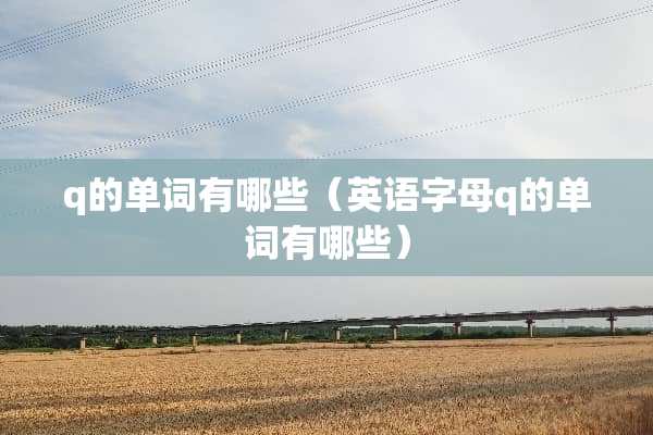 q的单词有哪些（英语字母q的单词有哪些）