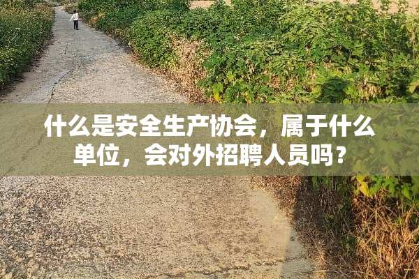 什么是安全生产协会，属于什么单位，会对外招聘人员吗？