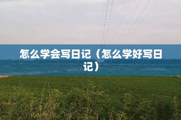 怎么学会写日记（怎么学好写日记）