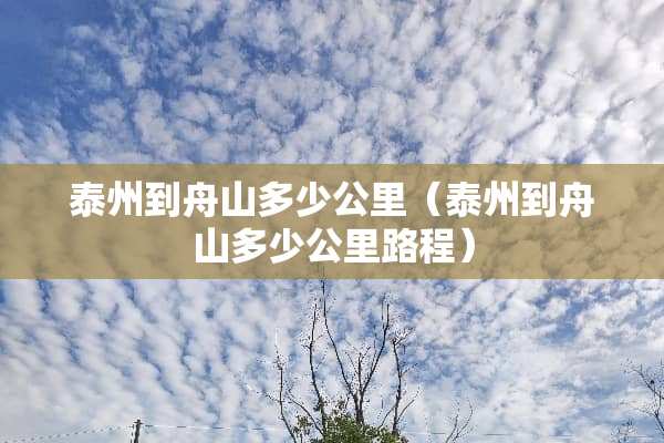 泰州到舟山多少公里（泰州到舟山多少公里路程）