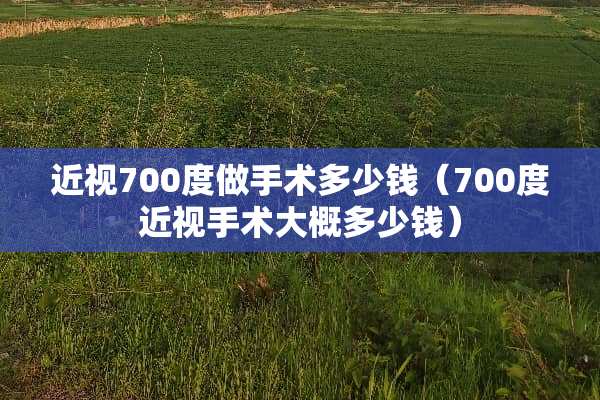 近视700度做手术多少钱（700度近视手术大概多少钱）