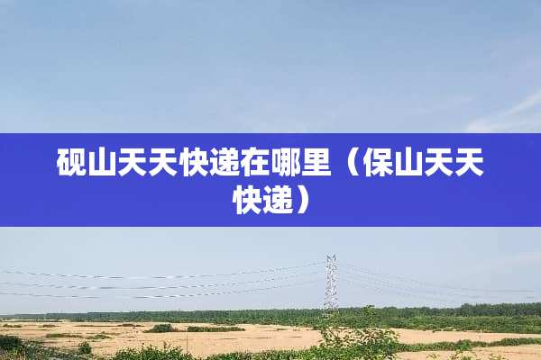 砚山天天快递在哪里（保山天天快递）