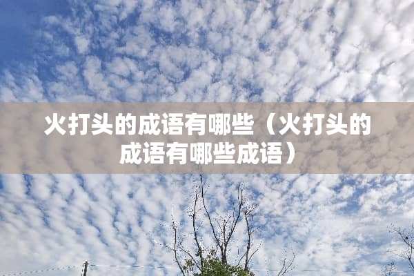 火打头的成语有哪些（火打头的成语有哪些成语）