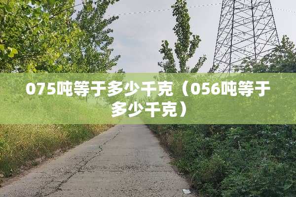 075吨等于多少千克（056吨等于多少千克）