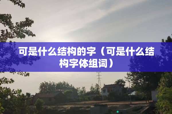 可是什么结构的字（可是什么结构字体组词）