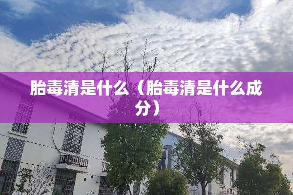 胎毒清是什么（胎毒清是什么成分）