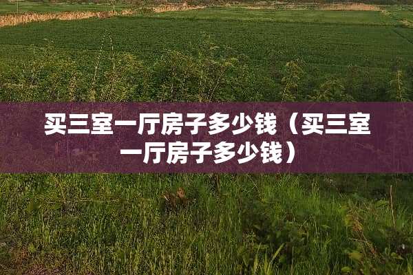 买三室一厅房子多少钱（买三室一厅房子多少钱）