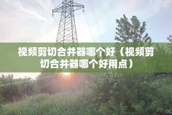 视频剪切合并器哪个好（视频剪切合并器哪个好用点）